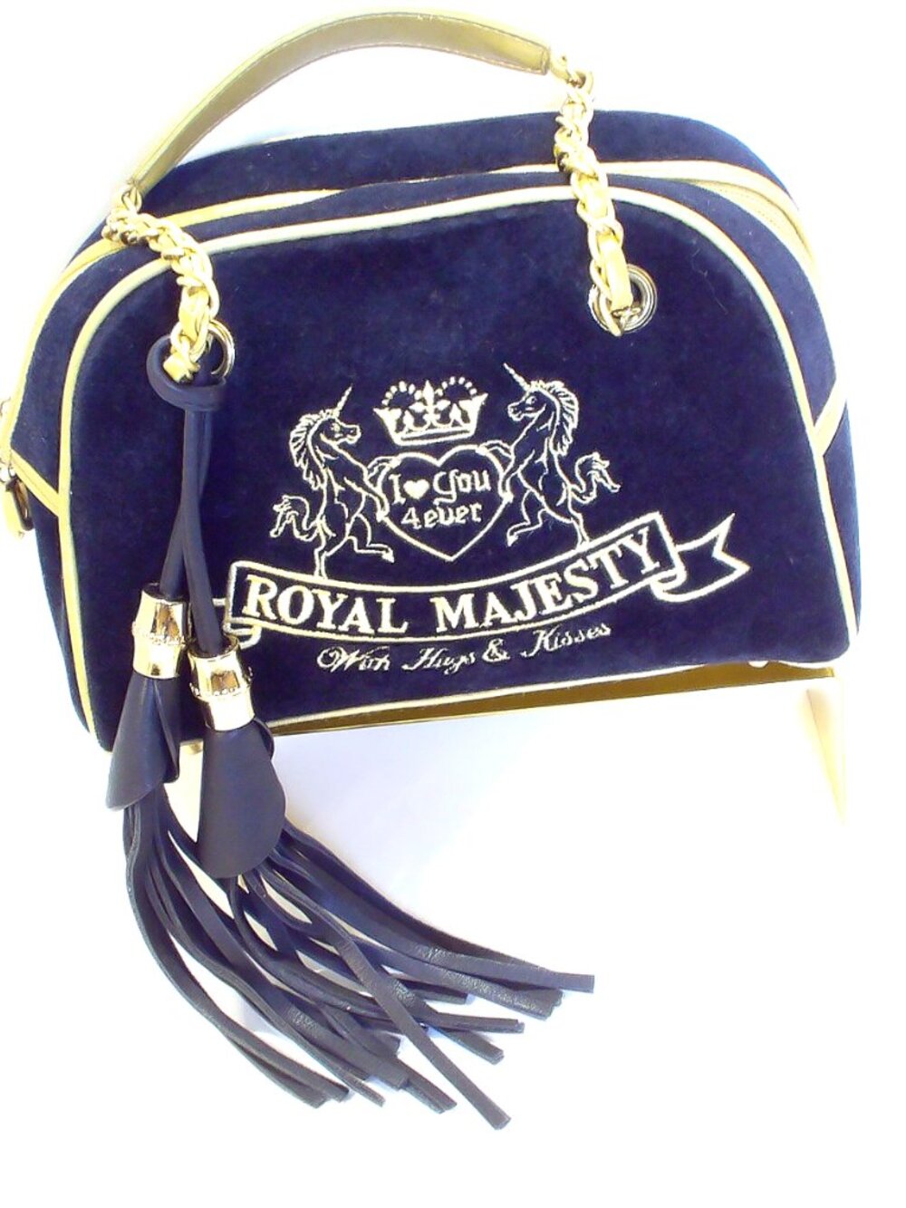 Royal Majesty Vintage Y2K, Black Velvet with Gold Trim, Tassels, Peekaboo Pocket